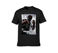 HEAL TH SHOE PAD Real Steel Atom Movie Men Simple Tshirt Black 3XL