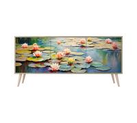 HEALANCY Cassettiera a 3 ante, Cassettiera per la Camera da letto Cassettiera Bassa per il Soggiorno, il Corridoio, la Camera da Letto Cassettiera Moderna di Design alla Moda