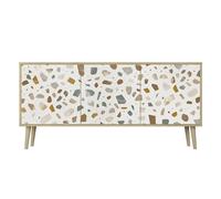 HEALANCY Cassettiera a 3 ante, Cassettiera per la Camera da letto Cassettiera Bassa per il Soggiorno, il Corridoio, la Camera da Letto Cassettiera Moderna di Design alla Moda