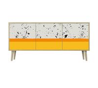 HEALANCY Cassettiera a 3 ante, Cassettiera per la Camera da letto Cassettiera Bassa per il Soggiorno, il Corridoio, la Camera da Letto Cassettiera Moderna di Design alla Moda