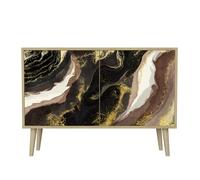 HEALANCY Cassettiera Moderna di Design alla Moda - Cassettiera per la Camera da letto - Cassettiera Bassa per il Soggiorno- Cassettiera a 2 ante- il Corridoio la Camera da Letto