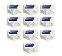 HEALBYBLE 100 LED luce solare esterna sensore di movimento PIR ad energia impermeabile for la decorazione del giardino lampada da parete Lanterna stradale,Risparmio energetico(White 100LEDs 10PACK)