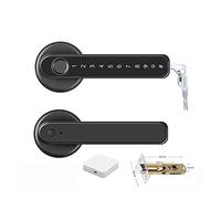 HEALBYBLE Blocco biometrico intelligente for impronte digitali con telecomando compatibile APP Tuya for porta in metallo in legno for interni(BK Type W)