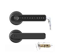 HEALBYBLE Blocco biometrico intelligente for impronte digitali con telecomando compatibile APP Tuya for porta in metallo in legno for interni(Black Type B)