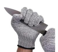 HEALBYBLE Guanti antitaglio di sicurezza, resistenti al taglio, alle coltellate, in filo acciaio inossidabile, in rete, guanti da lavoro for macellai,Più durevole(XL)