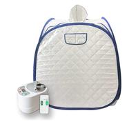 HEALBYBLE Kit Sauna Portatile Tenda for Cappello Spa for Tutto Il Corpo a casa di Una Persona, Include izzatore da 2 Litri con Telecomando,Sessioni di Sauna a casa(Blue-Border)