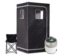 HEALBYBLE Sauna a e Domestica, Macchina for Sauna benefica for la Pelle da 4,0 Litri, Tenda da Sauna con Struttura in Acciaio Semplice for Bagno termale Dimagrante,Sessioni di Sauna a casa(Gray Set)