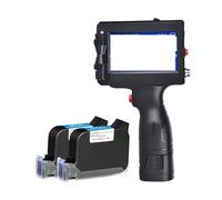 HEALBYBLE Stampante portatile a getto d'inchiostro for etichette, macchina for codifica di con data, inchiostro da 12,7 mm in più lingue,Funzionamento regolare(Printer and 2 ink)