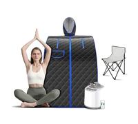 HEALBYBLE Tenda a e Sauna Portatile con Sedia Pieghevole Inclusa Bagno Spa for la casa 1000 W 2 Litri Allevia l'insonnia,Sessioni di Sauna a casa