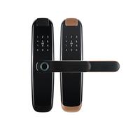 HEALBYBLE TUYA APP Compatibile con l'app Sblocca la serratura della porta intelligente for di casa in legno scheda Rfid combinazione maniglie for impronte digitali(22-180(5050),Noir)
