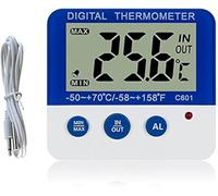 Healco freezer/frigo termometro digitale con magnete e stander congelatore termometro digitale con indicatore LED di allarme max/min RAM freezer termometro per cucina casa ristoranti bar caffè