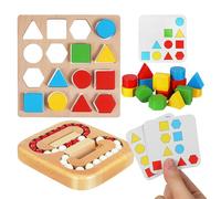 HEALEEP 1 Set Di Puzzle Di Memoria Con Forme In Legno: Attività Di Abbinamento Montessori Per Anziani - Puzzle Cognitivi Geometrici Per Anziani Per Mantenersi Cognitivi E Occupati