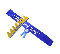 HEALEEP 1set Completo Di Compleanno Blu Per Ragazzi Regolabile Fascia e Distintivo Per Feste Adatto Per Teenager e Adulti Per Celebrazioni e Decorazioni Di Compleanno