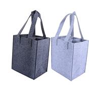 HEALEEP 2 pezzi Borsa Portabottiglie Tote per Vino Riutilizzabile Bottiglie Multi Scomparto per Feste e Regali Colore Grigio e Scuro