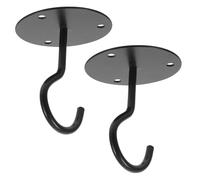 HEALEEP 2 pezzi Ganci Sospensione Ganci Neri per Armadi e Lanterna da Esterno Design Forma Piccolo per Garage e Casa