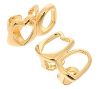 HEALEEP 2 Pezzi Grill Finto Oro a Forma di Cuore Struttura Vuota e Zircon, Stile Hip-Hop per Halloween e Cosplay, Usura Prolungata, Set