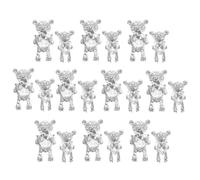 HEALEEP 20 Ciondoli Unghie Orso 3d Argento Piccolo e Grande Set 20 Pezzi Accessori Nail Art Fai da Te per Manicure Decorazioni Tridimensionali per Unghie Adatte Uso Personale