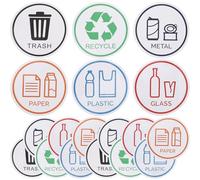 HEALEEP 24 Adesivi per Riciclaggio Bidoni della Spazzatura, Etichette Autoadesive Resistenti alle Intemperie ai Raggi Uv, Impermeabili per Casa, Ufficio e Aree Pubbliche, Set da
