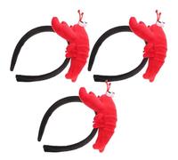 HEALEEP 3 Pezzi Fasce per Chioma Imbottite a Forma di Cartone Animato, Cerchietti Rossi per Feste di Natale, Accessori Decorativi per Chioma Adatti a Tutte le Forme della Testa