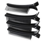 HEALEEP 4 Pezzi Clip lo Styling del Salone in Plastico Nero, Facili da Usare e Trendy, per Parrucchieri Professionisti la Sezionatura dei Chioma