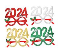 HEALEEP 4 Pezzi Occhiali Per Feste Capodanno Montature Per Occhiali Descrizione Delle Vacanze Natale Occhiali Capodanno Colore Casuale