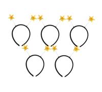 HEALEEP 5pezzi Cercehietto per Capelli Forma di Stella Boppers per Testa Costume da Stella di Natale Fascia per Capelli Antenna di Natale Accessori da Marziano di Capodanno Divertenti