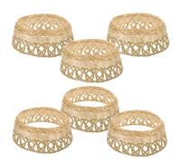 HEALEEP 6 Pezzi Anello di Supporto per Cappello in bambù, Leggero e Artigianale, Adatto per Cappelli a Cono e Uso Fai da Te, per Decorazioni e Progetti DIY