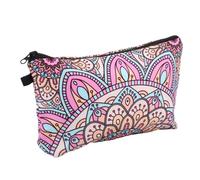 HEALEEP Borsa per Cosmetici con Stampa Mandala in Poliestere, Chiusura con Cerniera e Design Portatile, come Trousse per Trucchi da Viaggio o Regalo la Festa della Mamma