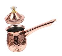 HEALEEP Bricco Caffè Turco in Acciaio Inox 600ml Coperchio | Design Tradizionale Antico, per Latte e Caffè, Facile da Pulire e Resistente alla Rottura