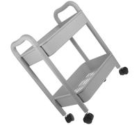 HEALEEP Carrello Portaoggetti a Due Livelli Ruote Scaffale Mobile Organizer Multiuso in Plastica Grigia Piccolo Carrello Salvaspazio per Bagno Ufficio e Cucina Mobile Facile da Spostare