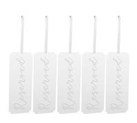 HEALEEP Cartelli di Posti Riservati per Matrimonio in Acrilico Trasparente, Set da 5 Cartelli Appesi per Sedie, Segnaposto Nuziali Raffinati per Eventi e Ricevimenti