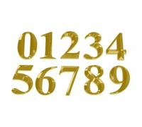 HEALEEP Cartello Numero Civico Dorato 5 Cm, Set 10 Pezzi Numeri Adesivi per Porta, Targhe per Numeri di Stanza e Indirizzi Interni, Facili da Installare e Leggere