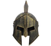 HEALEEP Casco Medievale in Plastica Vintage Dorato, Leggero e Comodo da Indossare, per Carnevale, Feste a Tema e Decorazioni Natalizie