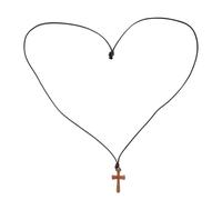 HEALEEP Collana Ciondolo a Croce in Legno Naturale per Coppie, Ornamento a Croce Cattolica Resistente, Decorazione Versatile per Specchietto Retrovisore Auto e Uso Quotidiano