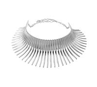 HEALEEP Collana Girocollo Esagerata Da Donna Grandi Spine in Metallo Argentato, Accessorio Per Clavicola Elegante, Decorazione Per Vari Stili e Occasioni Quotidiane