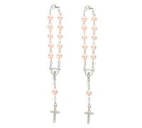 HEALEEP Decorazione A Specchio Rosari Bracciale In Argento Sterling Per Donna Collana Cattolica Per Uomo Crocifisso Rosario Specchio Cieco Ornamenti Strass Medaglia Adesivi Per Comunione