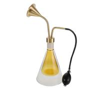 HEALEEP Diffusore Aromaterapia Olio Essenziale in Vetro Doppia Parete con Pompa Manuale in Ottone Flacone Portatile per Campionamento Fragranze Caffè e Spa Dispositivo Colore Casuale
