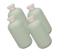 HEALEEP Dosatore Sapone Liquido 4 Pezzi Bottiglie Ricaricabili da 500ml in Plastica Verde, Portatili per Viaggio e Uso Quotidiano