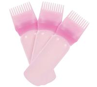 HEALEEP Flaconi Applicatore a Pettine per Radici Chioma 3 Pezzi Rosa per Tinta e Permanente, Bottiglie Olio Chioma Facili da Spremere per Saloni e Uso Domestico