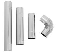 HEALEEP Kit Tubo per Canna Fumaria in Acciaio Inossidabile 4 Pezzi con Gomito e Tubo Diritto per Stufa a Legna da Campeggio, Resistente al Calore, Facile da Pulire, Ventilazione Ottimale
