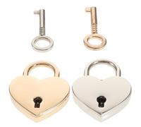 HEALEEP Lucchetto a Forma di Cuore Lucchetto degli Innamorati Creativo e Chic 2 Pezzi in Lega di Zinco Argento per Decorare Valigia e Borsa per Viaggiatori
