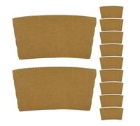 HEALEEP Manicotti per Bicchieri di Carta Ondulata Protettivi da 25 Pezzi, Copribicchiere Termoisolante Giallo Kraft 90 Mm, Isolante Caldo/freddo per Caffè e Bevande, Uso Casa e Ufficio