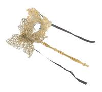 HEALEEP Maschera Veneziana Oro a Mano per Donna in Plastico e Tessuto, Facile da Usare e Decorativa per Feste di Carnevale e Party Eleganti