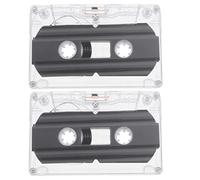 HEALEEP Nastro Audio Vuoto 2 Pezzi Custodia Trasparente 30 Minuti per Registrazione Musicale e Vocale, Cassette Audio Fai da Te per Progetti Educativi e Messaggi Personalizzati