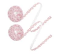 HEALEEP Nastro di San in Poliestere Rosso 2 Pezzi da 9,84 Yard per Decorazioni Fai da Te e Confezionamento Bouquet Motivo Cuore Romantico
