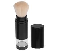 HEALEEP Pennello Cosmetico Retrattile Nero con Design Integrato e Bottiglia Ricaricabile, Pennello da Viaggio per Polvere Viso per Look da Festa