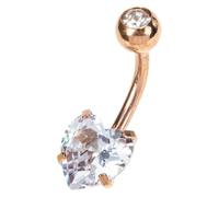 HEALEEP Piercing Ombelico in Acciaio Inox 316l Strass a Forma di Cuore, Anello per Ombelico Donna Lucido e Liscio, Gioielli per Pancia per Feste e Festival