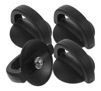 HEALEEP Pomelli per Coperchi Pentole in Plastica Neri, Set 4 Pezzi, Manopole Compatte Antiscottatura, Adatti la Maggior Parte delle Pentole Forma Classica