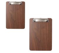 HEALEEP Porta Menu in Legno e Acciaio Inox Argento 2 Pezzi Formato A4 A5 Facile da Aprire e Chiudere per Cucina e Ristorante