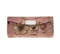 HEALEEP Porta Rossetto Specchio in Pelle Motivo Floreale Giapponese Custodia Mini per Rossetto e Gioielli per Borsa e Uso Esterno Design Leggero e Resistente Rosa